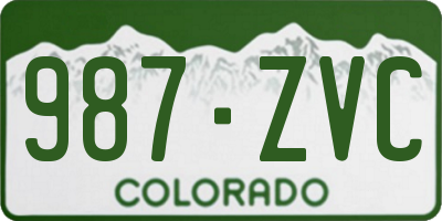 CO license plate 987ZVC
