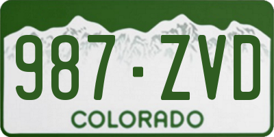 CO license plate 987ZVD
