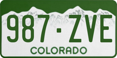 CO license plate 987ZVE