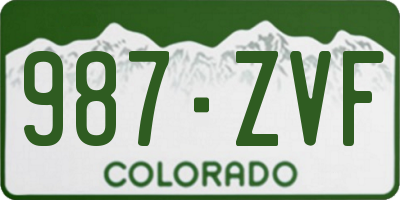 CO license plate 987ZVF