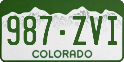 CO license plate 987ZVI