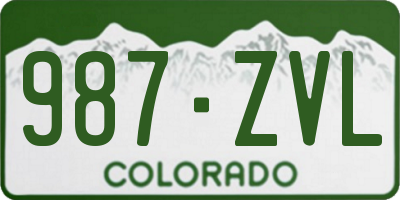 CO license plate 987ZVL