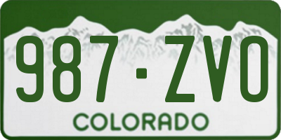 CO license plate 987ZVO