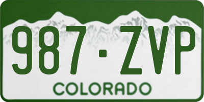 CO license plate 987ZVP