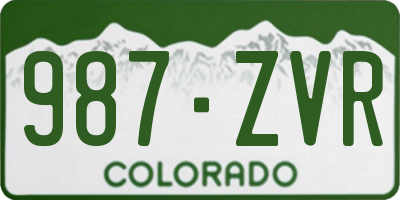 CO license plate 987ZVR