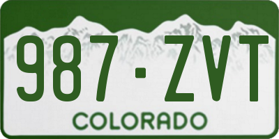 CO license plate 987ZVT