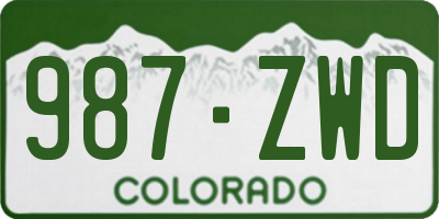 CO license plate 987ZWD