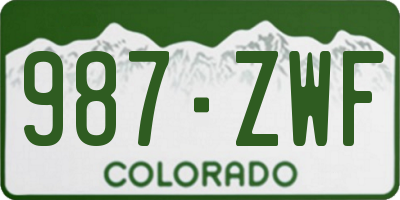 CO license plate 987ZWF