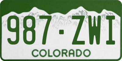 CO license plate 987ZWI