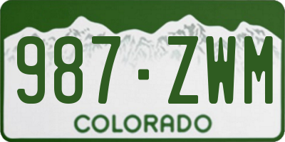 CO license plate 987ZWM