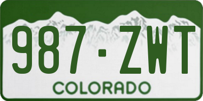 CO license plate 987ZWT