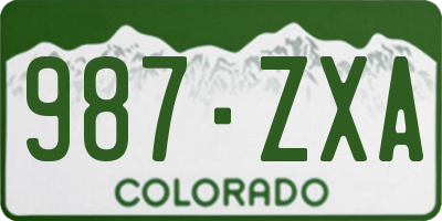 CO license plate 987ZXA
