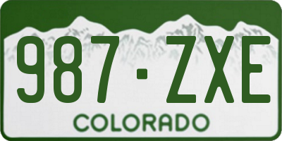 CO license plate 987ZXE