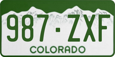 CO license plate 987ZXF