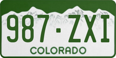 CO license plate 987ZXI