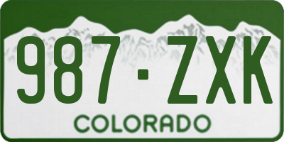 CO license plate 987ZXK