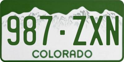 CO license plate 987ZXN
