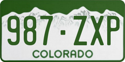 CO license plate 987ZXP