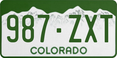 CO license plate 987ZXT