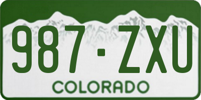 CO license plate 987ZXU