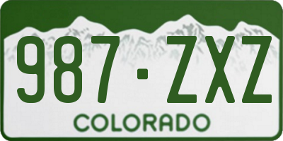 CO license plate 987ZXZ