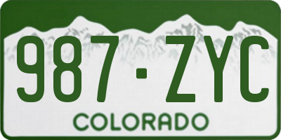 CO license plate 987ZYC