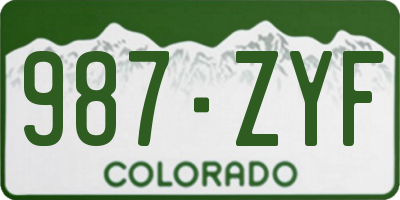CO license plate 987ZYF