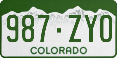CO license plate 987ZYO