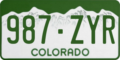 CO license plate 987ZYR