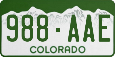 CO license plate 988AAE