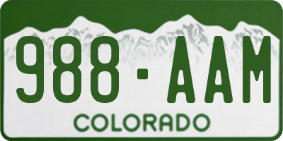 CO license plate 988AAM