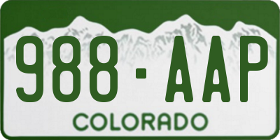 CO license plate 988AAP