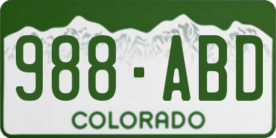 CO license plate 988ABD