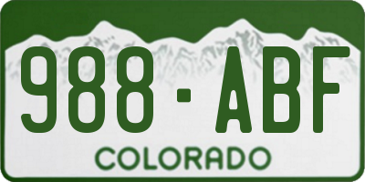 CO license plate 988ABF