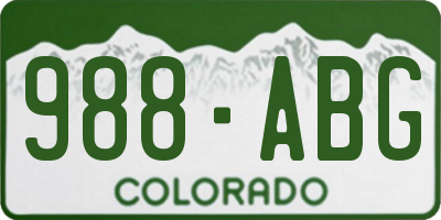 CO license plate 988ABG