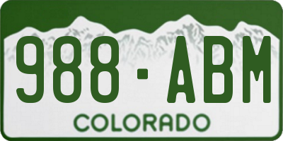 CO license plate 988ABM