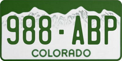 CO license plate 988ABP