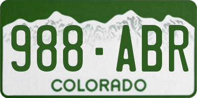 CO license plate 988ABR