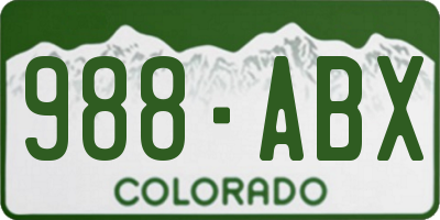 CO license plate 988ABX