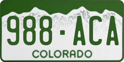 CO license plate 988ACA