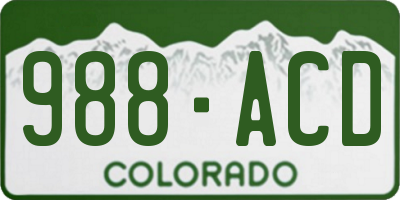 CO license plate 988ACD