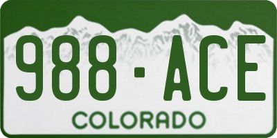CO license plate 988ACE