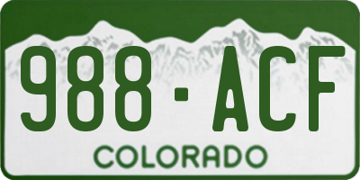 CO license plate 988ACF