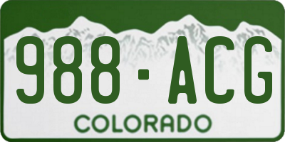 CO license plate 988ACG
