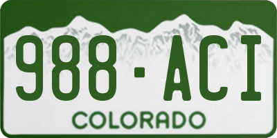 CO license plate 988ACI