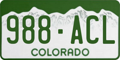 CO license plate 988ACL