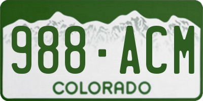 CO license plate 988ACM