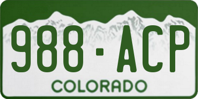 CO license plate 988ACP