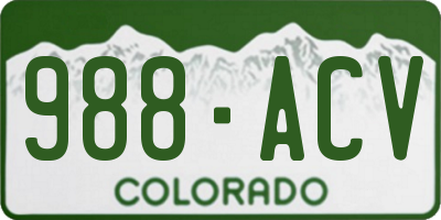 CO license plate 988ACV