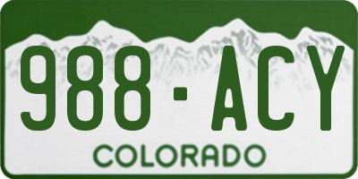 CO license plate 988ACY